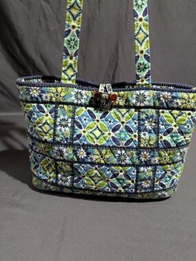 Vtg Vera Bradley Designer Tic Tac Tote Daisy Daisy Pattern Purse Bag
